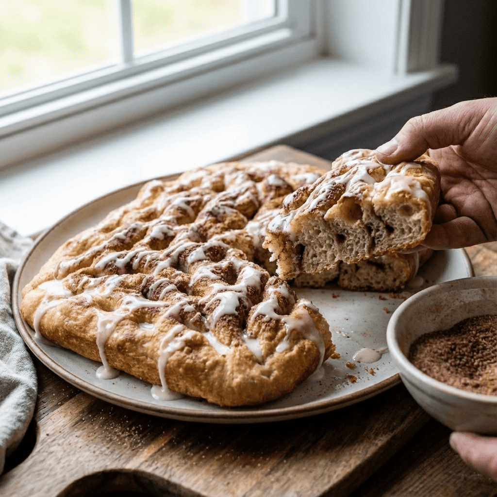 Cinnamon Roll Focaccia: The Cozy, No-Knead Breakfast Mashup