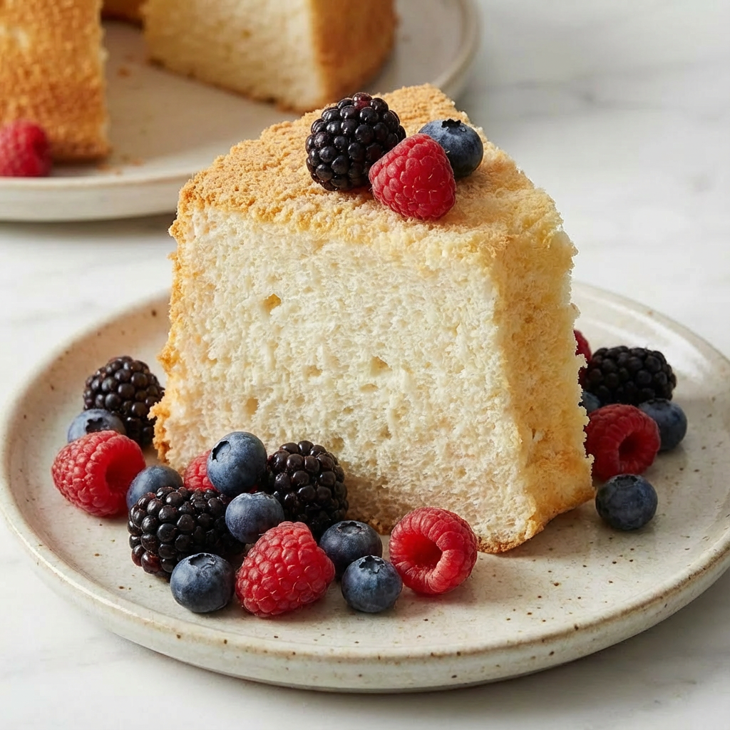 Classic Angel Food Cake with Fresh Berries