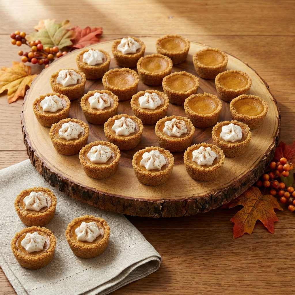 Mini Pumpkin Pie Bites with Graham Cracker Crust