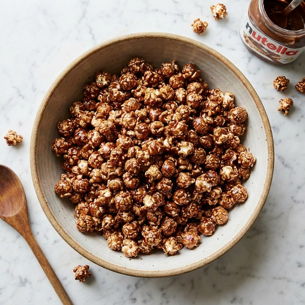 Nutella Popcorn: Sweet & Salty Chocolate Hazelnut Popcorn Clusters