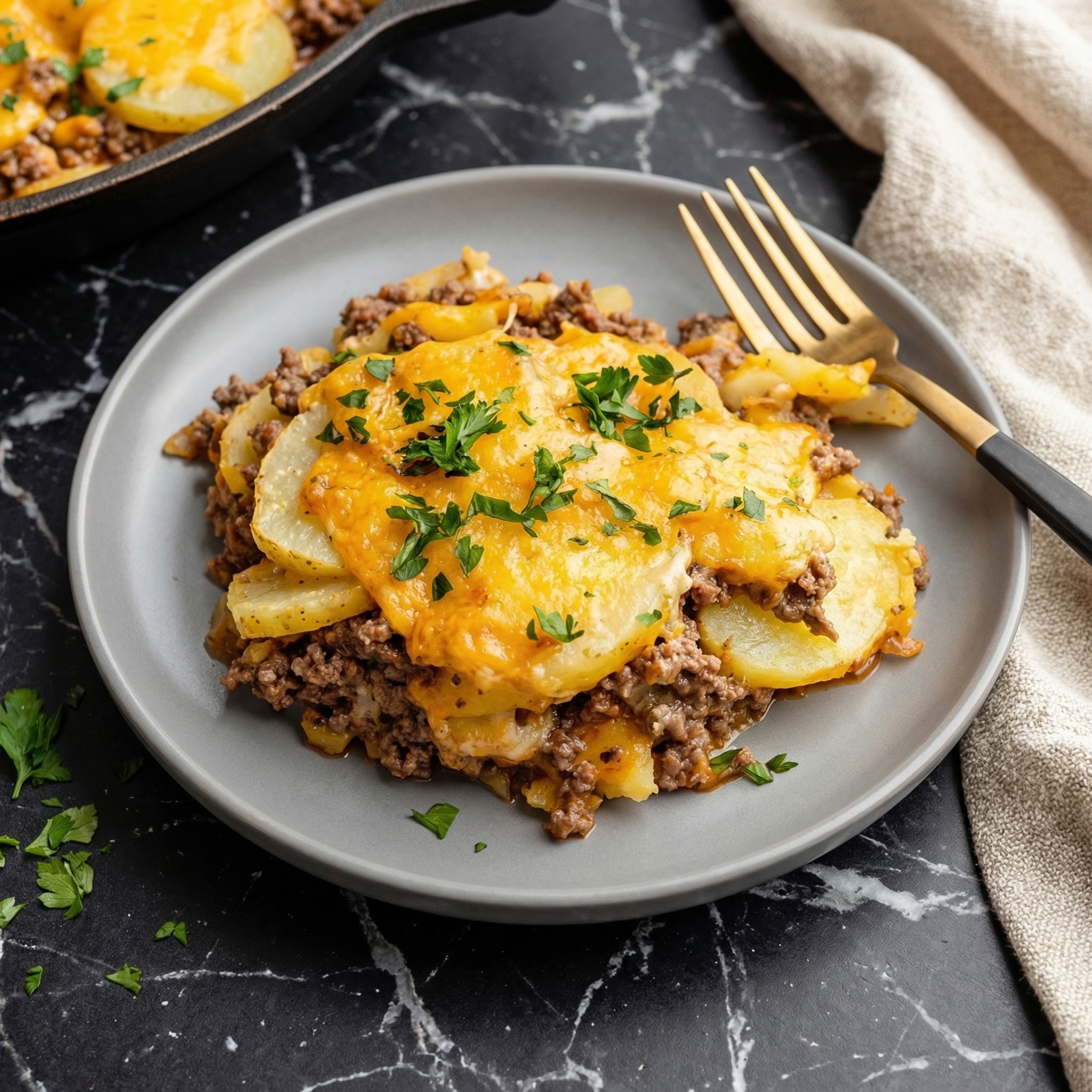 Beef and Potato Casserole: Hearty, Cheesy and Comforting